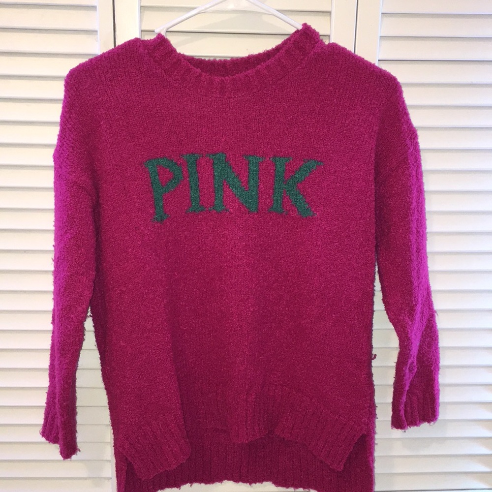 Pink logo knit sweater
